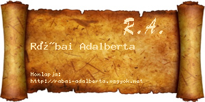 Rábai Adalberta névjegykártya